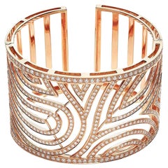 Breiter Diamant Pink Gold Armreif