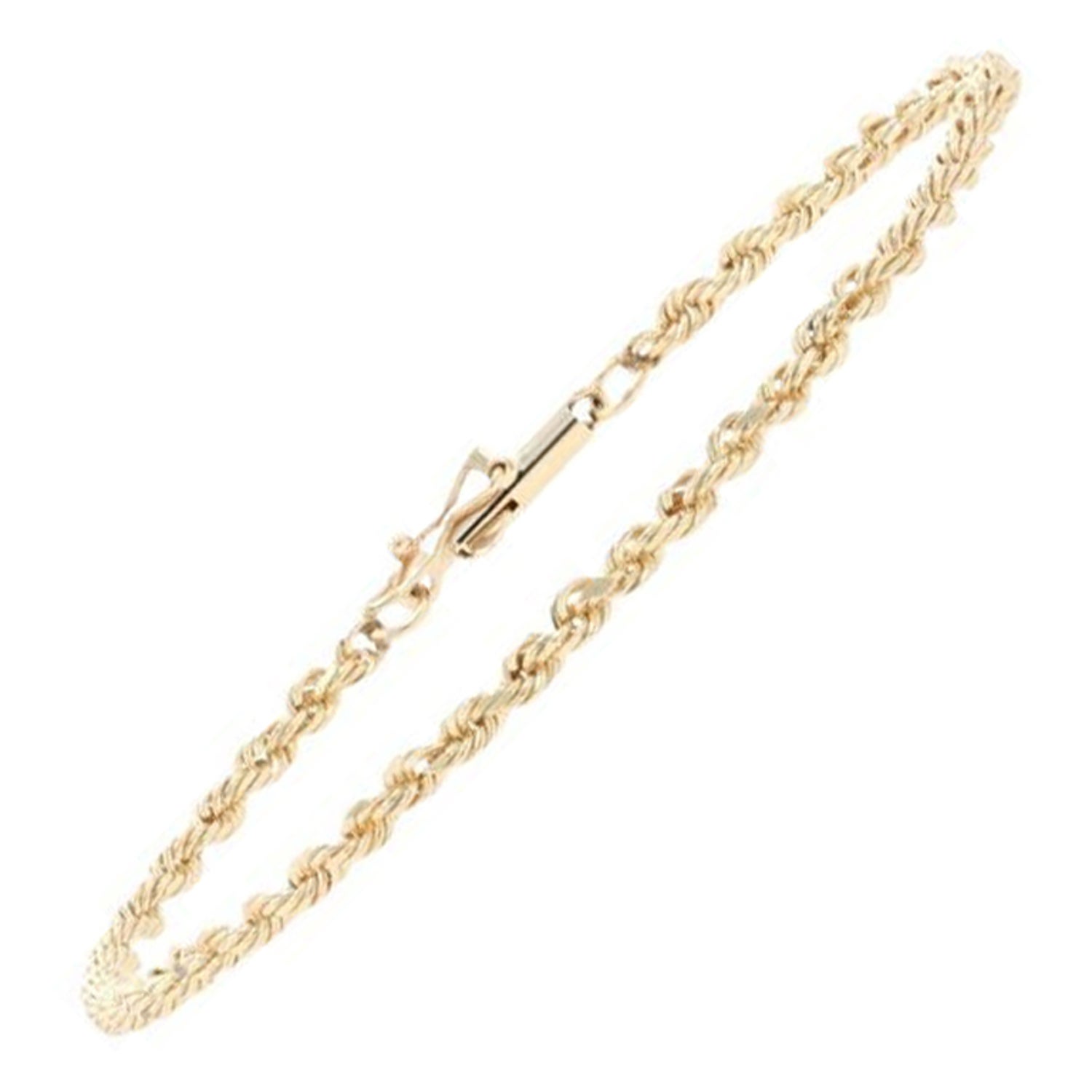 10k Yellow Gold Lightweight Diamond-Cut Rope Chain Ankle Bracelet 10k Yellow Gold Lightweight Diamond-Cut Rope Chain Ankle Bracelet