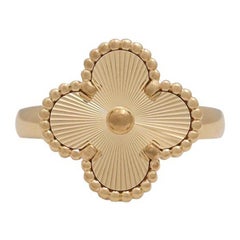 Van Cleef & Arpels Used Alhambra 'Guilloche' Yellow Gold Ring