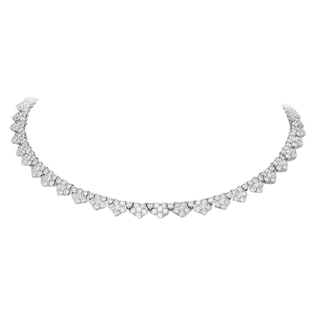 Diamond White Gold Necklace For Sale