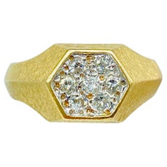 Vintage Men’s 0.25 Carat Diamonds Signet Pinky Ring