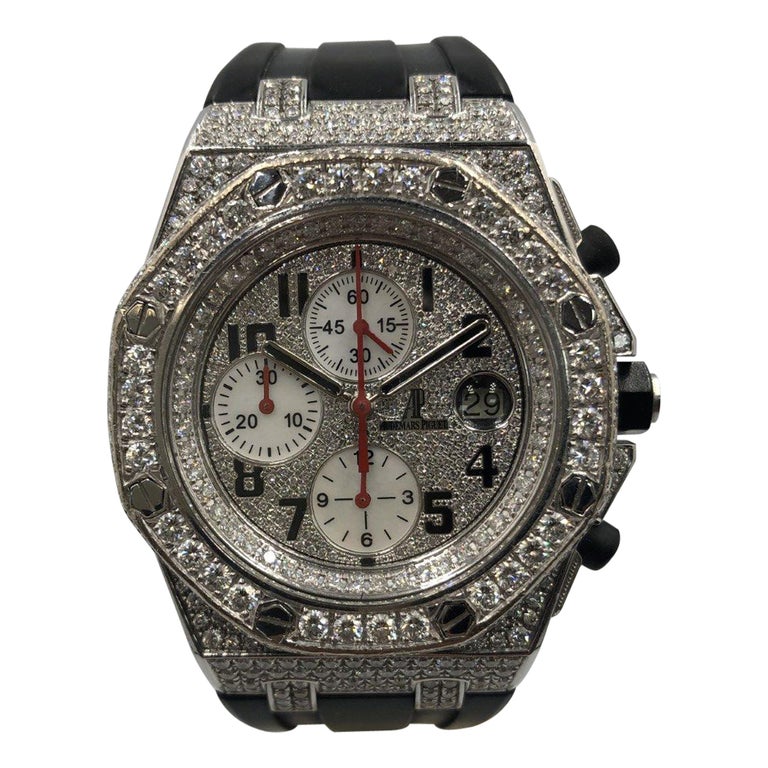 Audemars Piguet Royal Oak Offshore Custom Diamond Wristwatch Full Set ...