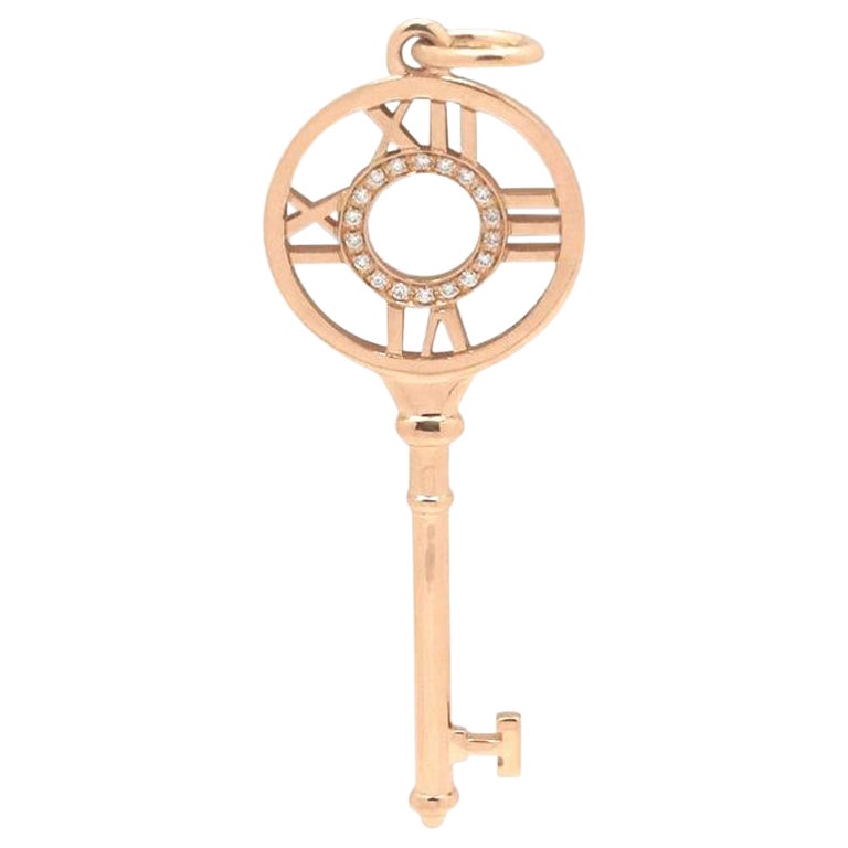Tiffany & Co. 'Atlas' Rose Gold Diamond Key Pendant