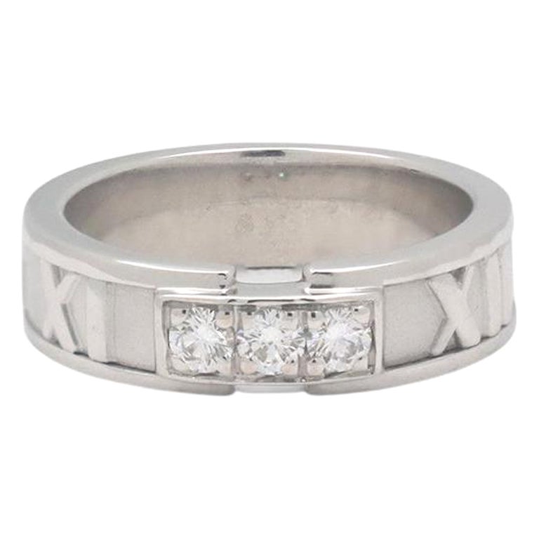 Tiffany & Co. 'Atlas' White Gold Diamond Ring