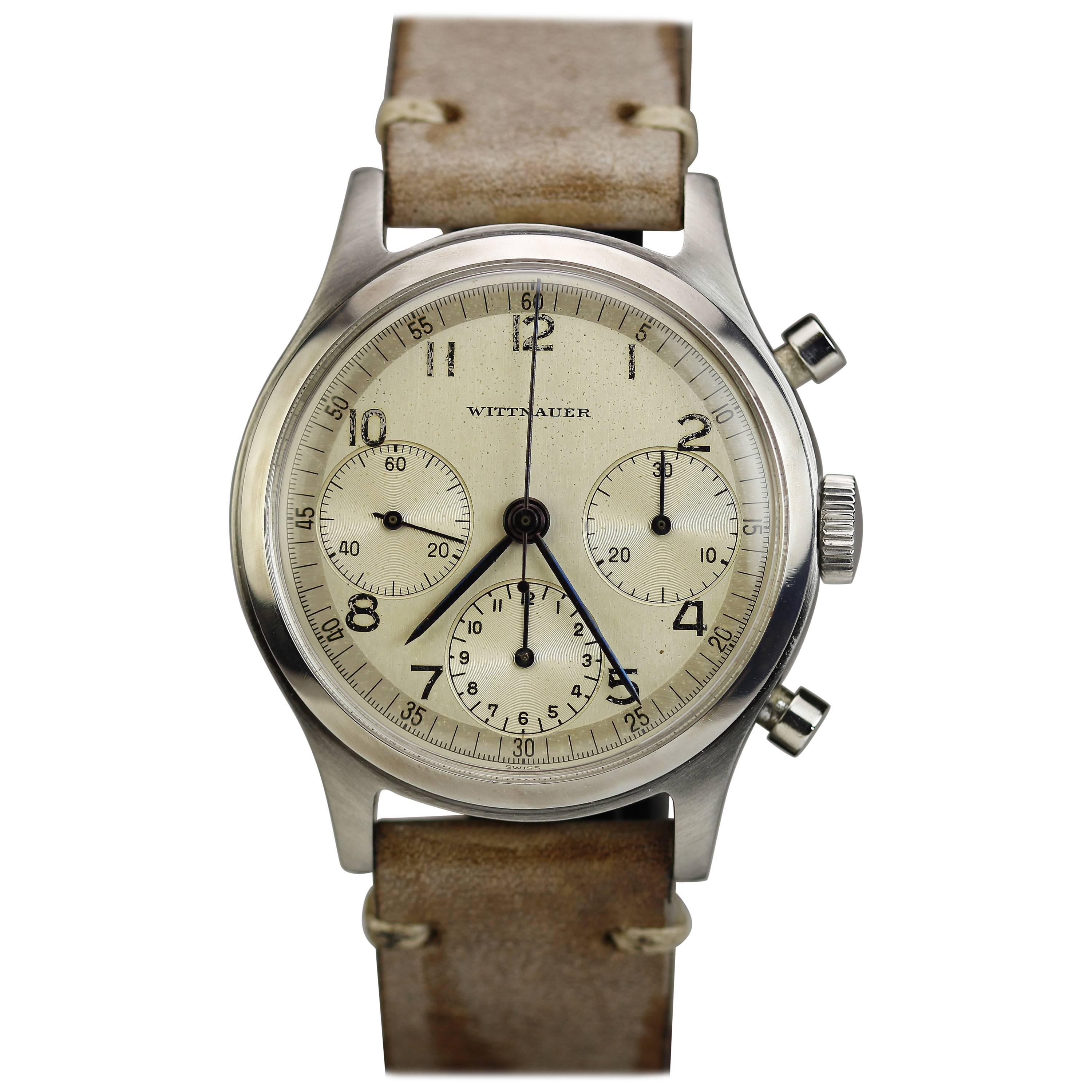 Wittnauer Stainless Steel Chronograph Wristwatch 