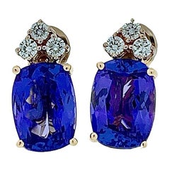 17 Carats Tanzanite and Diamond Earrings