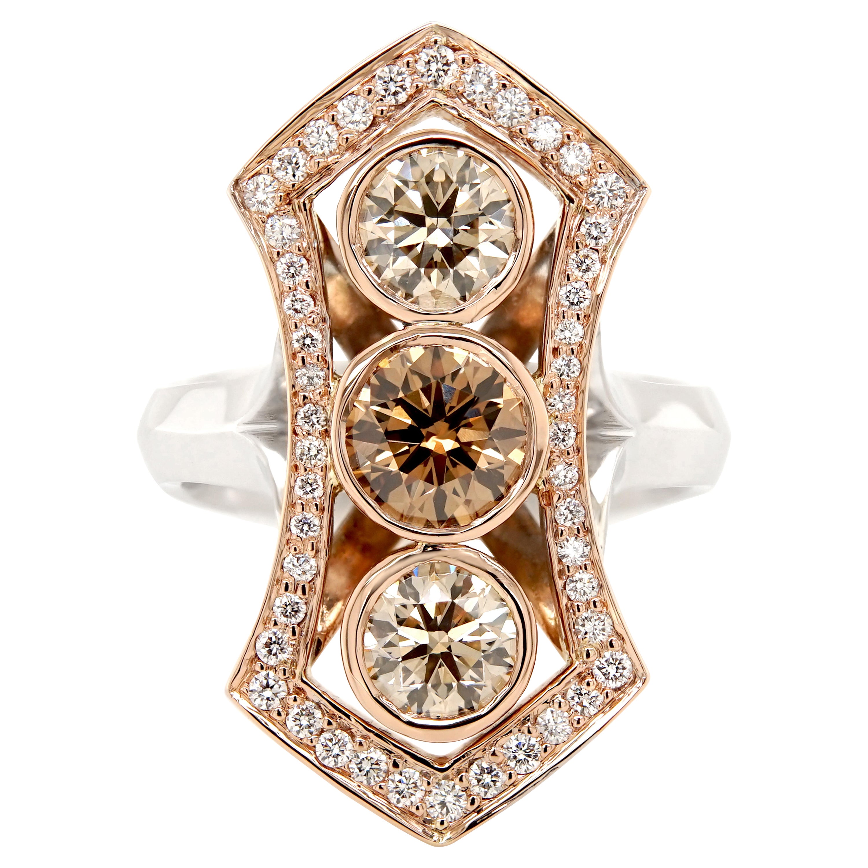 Australian Argyle Chocolate Diamonds Ring at 1stDibs