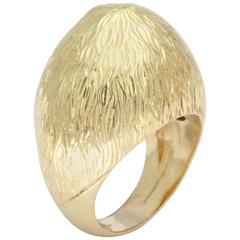 1970s Textured Gold Large Dome Ring