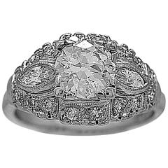 Art Deco .90 Carat Diamond Platinum Engagement Ring Art Deco .90 Carat Diamond Platinum Engagement Ring
