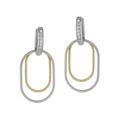 Earrings in 18K Yellow and White Gold with White Diamonds '0.32 Carats'