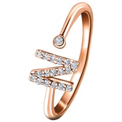 Personal Jewellery Diamant 0,10 Karat Initial-N-Letter Ring 18 Karat Roségold