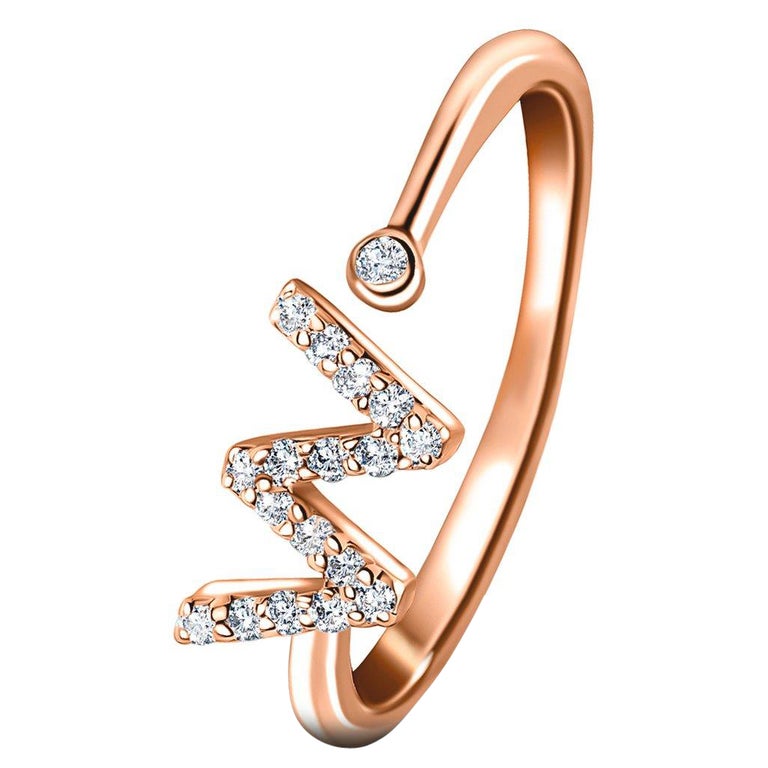 Customizable Personal Jewellery Diamond 0.10 Carat Initial-W-Letter ...