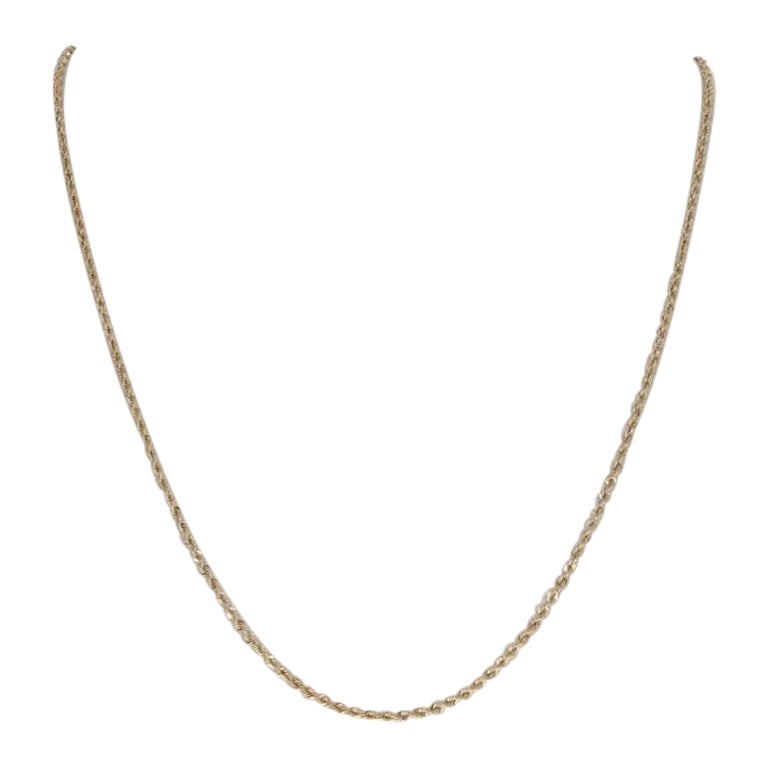 Yellow Gold Rope Chain Necklace, 14k
