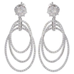 2.75 Carat Diamond 14 Karat White Gold Interlocking Earrings