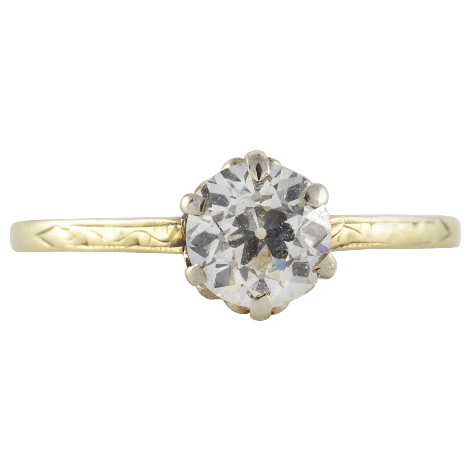 Antique Diamond Solitaire Engagement Ring For Sale
