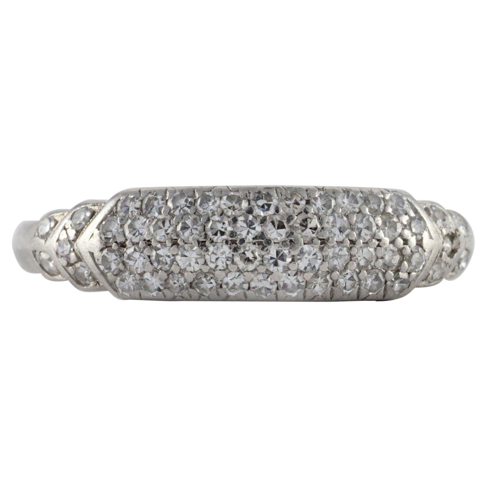Art Deco Diamond Pave Ring For Sale