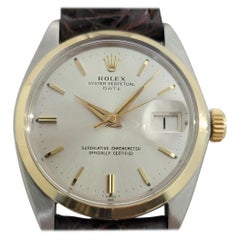 Mens Rolex Oyster Perpetual Date 14k SS 1500 Automatic 1960s Vintage RA205