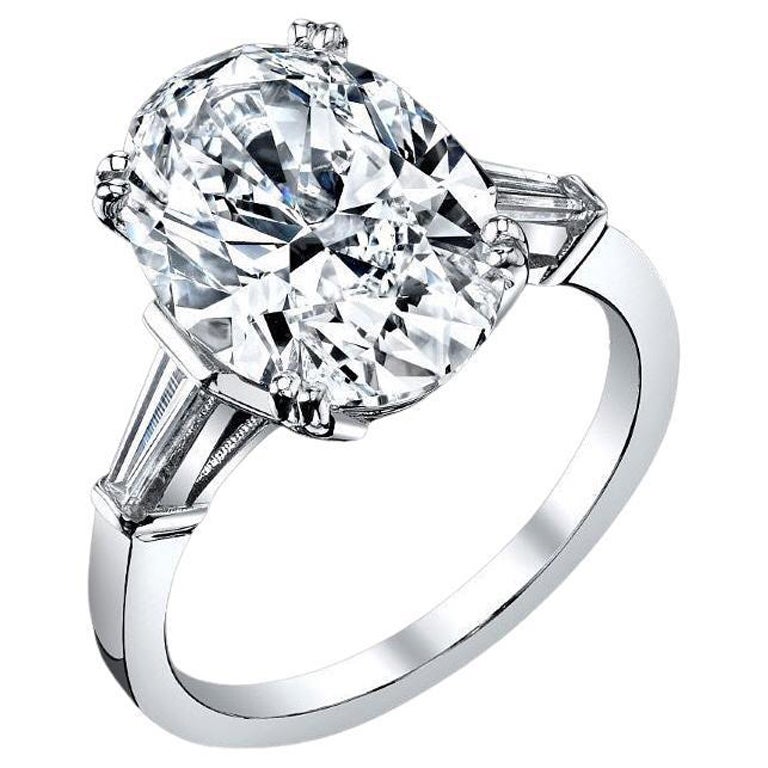 GIA Certified 3 Carat Oval Diamond Ring For Sale