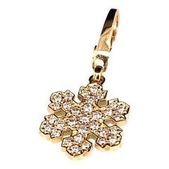 Bvlgari Fiocco di Neve Snowflake Pendant 18 Carat Yellow Gold 