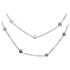Cartier Love Screws Station Long 18 Karat White Gold Chain Necklace