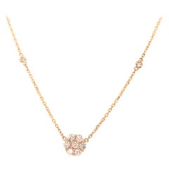 14K Diamond Flower Cluster Diamond by The Yard Necklace Yellow Gold