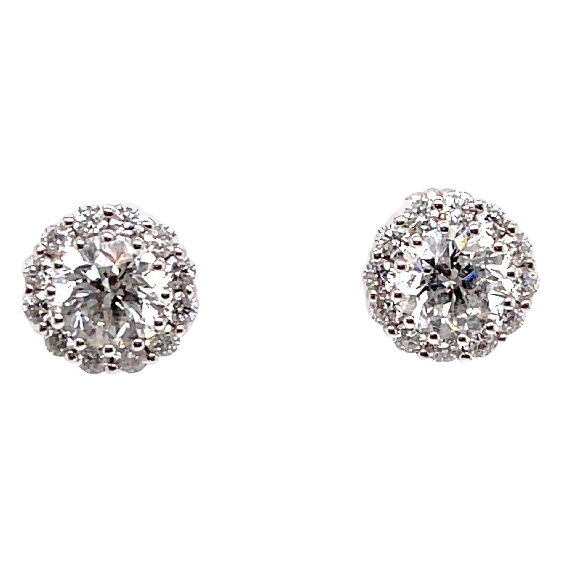 Bold Diamond Stud Earrings with Diamond Jackets For Sale at 1stDibs