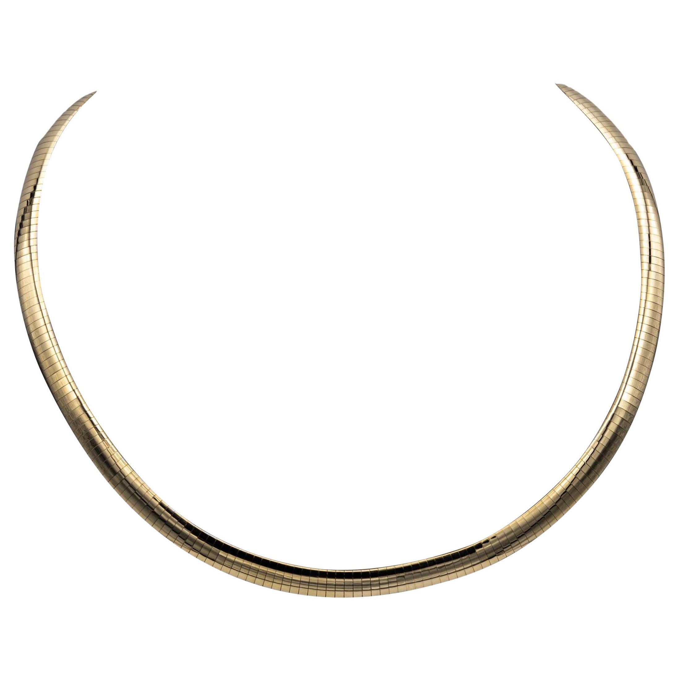 Reversible Omega 14K White and Yellow Gold Italian Necklace