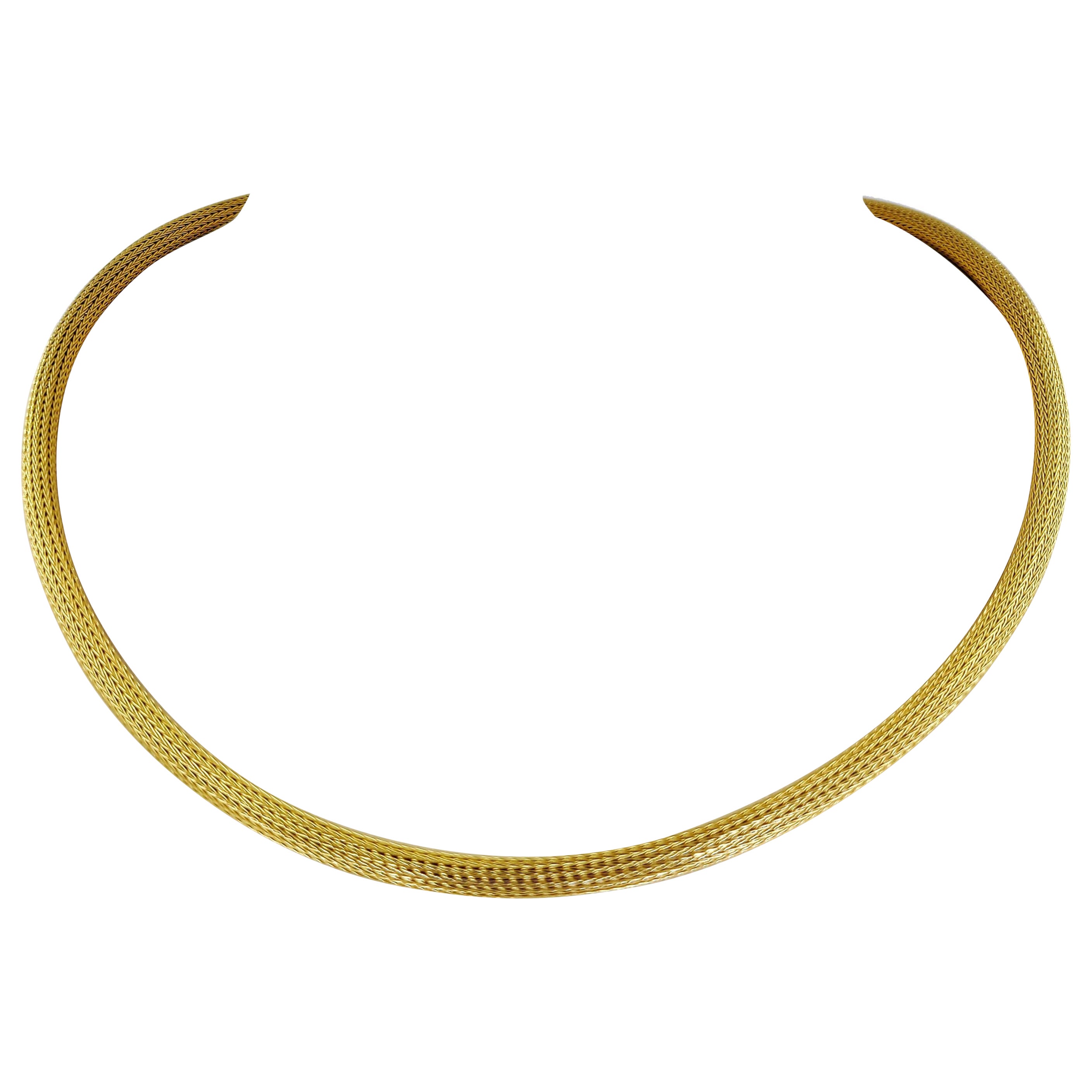 HERMES Rare Woven Gold Buckle Necklace For Sale at 1stDibs