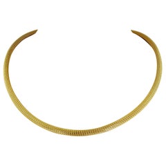 Yellow Gold Woven Tube Necklace