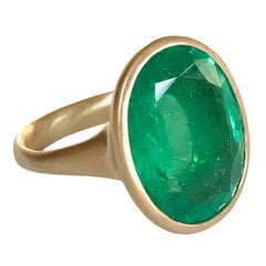 Dalben Magnificent 13, 11 Carat Certified Emerald Rose Gold Ring