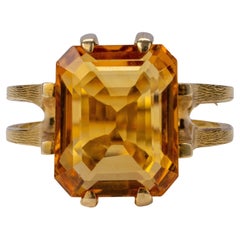 Midcentury Brutalist Citrine Ring