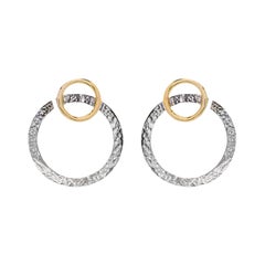 Modern Style 24 Karat Gold Plated Sterling Silver Medium Hoops Earrings