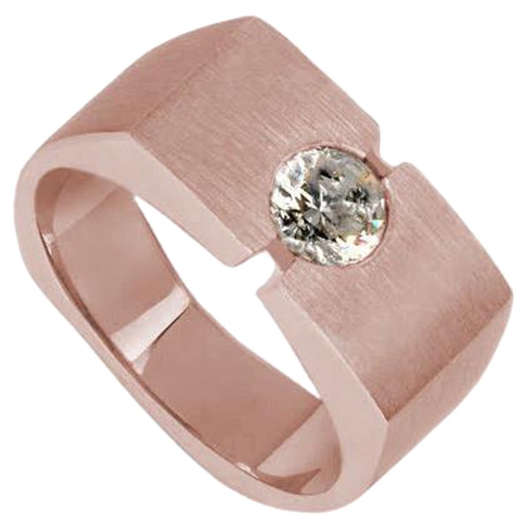 For Sale:  Rose Gold with Round Solitaire Diamond Ring