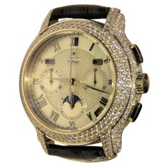 Very Rare Ladies Mother of Pearl Zenith 18KT Gold El Primero Diamond Watch 