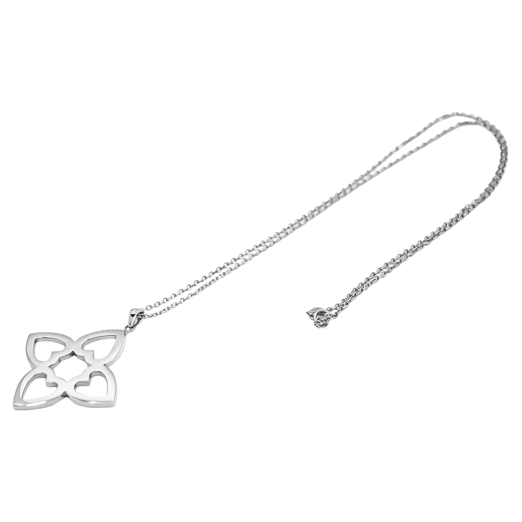 Edwardian Diamond Heart Pendant set in Platinum, with Chain For Sale at