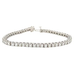 Bracelet tennis en or blanc 14 carats avec diamants de 5 carats