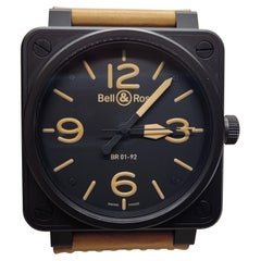 Montre Bell Ross automatique en acier inoxydable pour hommes comme neuve BR01-92 Heritage