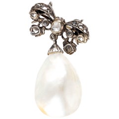 Antique GIA-Certified Diamond & Mother of Pearl Pendant, Georgian