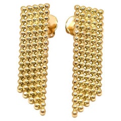 Mesh Drop Earrings in 18kt Gold