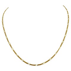 Retro 18 Karat Yellow Gold Figaro Chain