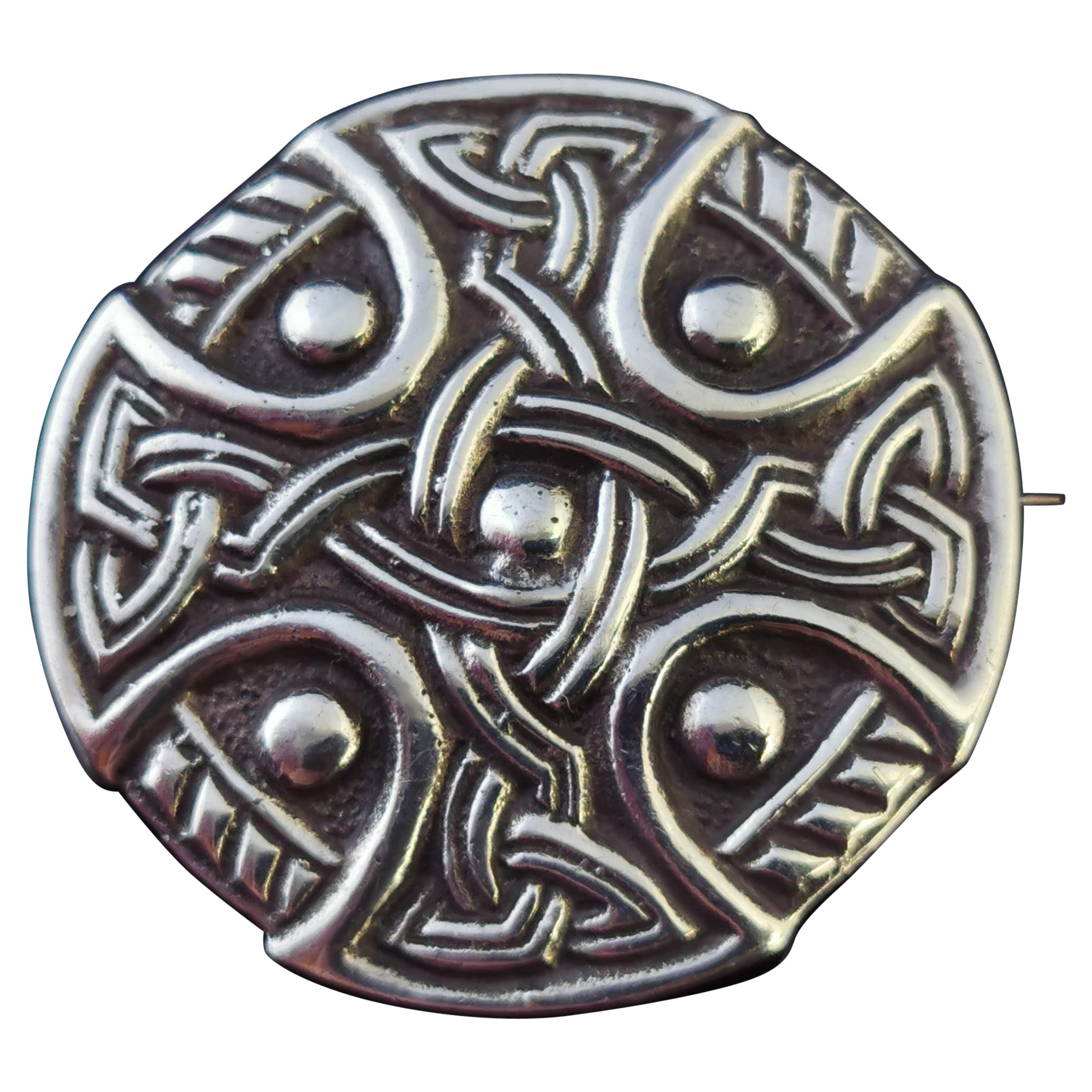 Vintage Scottish Silver Celtic Knot Brooch