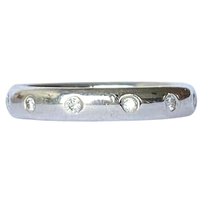 Diamond and 18 Carat White Gold Band Ring For Sale