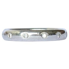 Diamond and 18 Carat White Gold Band Ring