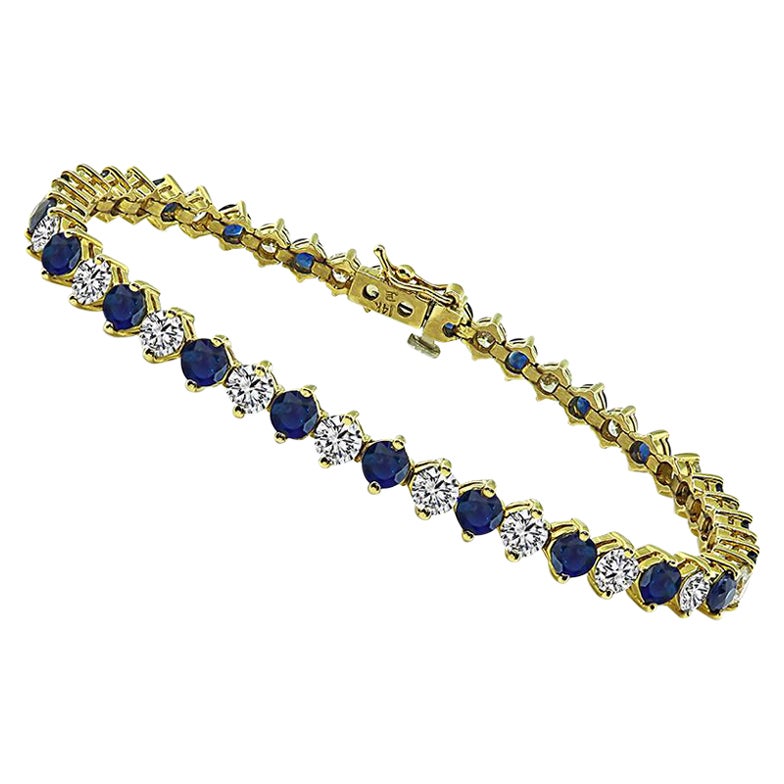 4.50ct Sapphire 3.50ct Diamond Bracelet For Sale