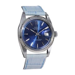Rolex Steel Datejust with Classic Original Blue Dial from Early 1970's