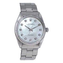 Rolex Stainless Steel Perpetual with Custom Made Mother of Pearl Dial Mid 1960's