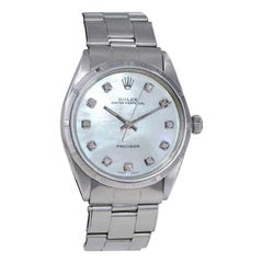 Rolex Perpetuo in acciaio inossidabile con quadrante in madreperla personalizzato Metà anni '60