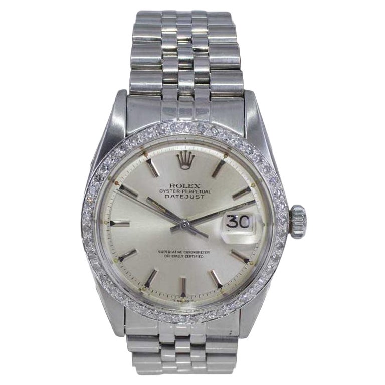 Rolex Stainless Steel Datejust with Diamond Bezel Original Dial and Bracelet