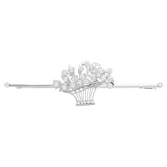 Antique 1.59 Carat Diamond and Platinum Basket Brooch, Circa 1910