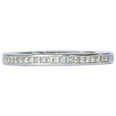 Vintage Diamond and 18 Carat White Gold Half Eternity Ring